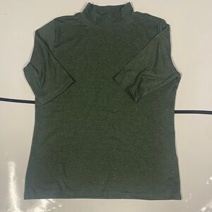 Heathered Forest Green Mock Neck Tee